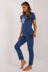 Factory Price short-sleeved t-shirt and pants womens pajamas  Adomoo