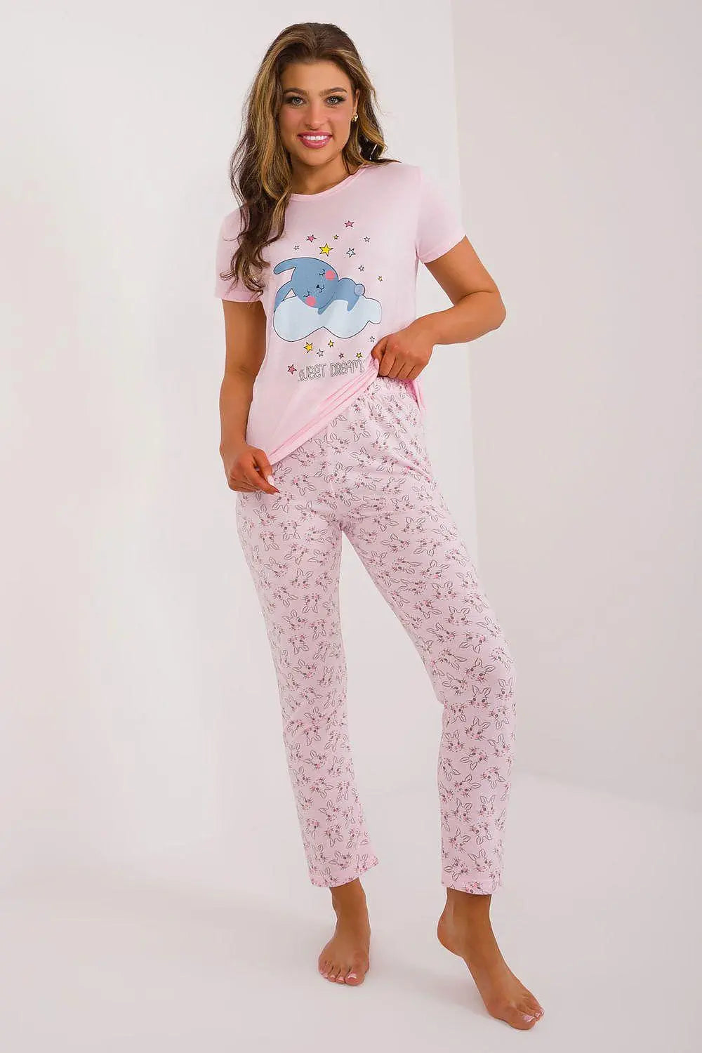 Factory Price t-shirt and pants womens pajamas  Adomoo