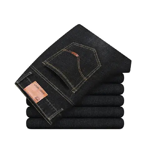 Luxury European-American Style Men's Stretch Jeans – Slim Straight Denim (Size 28-38)  Adomoo