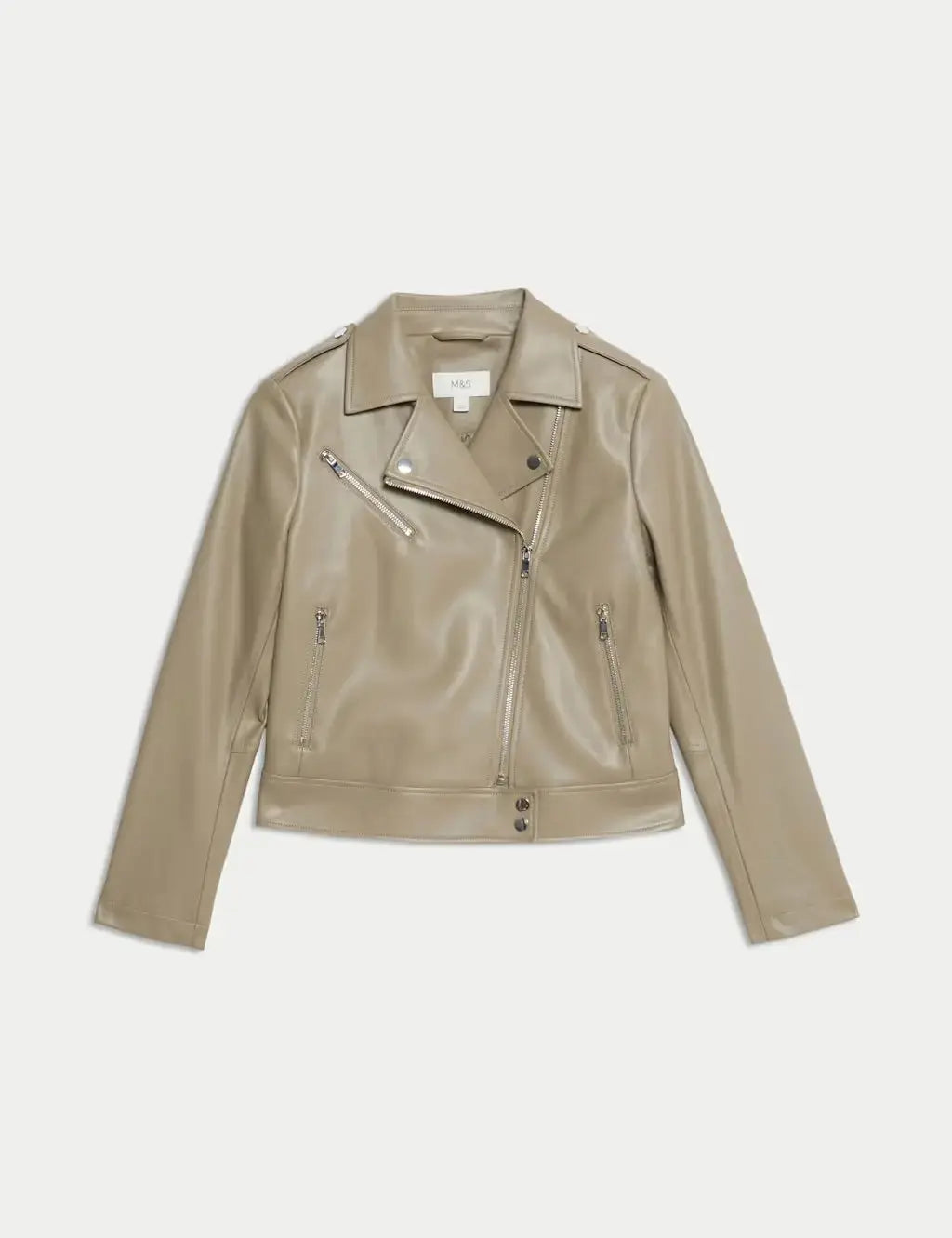Faux Leather Biker Jacket  Adomoo