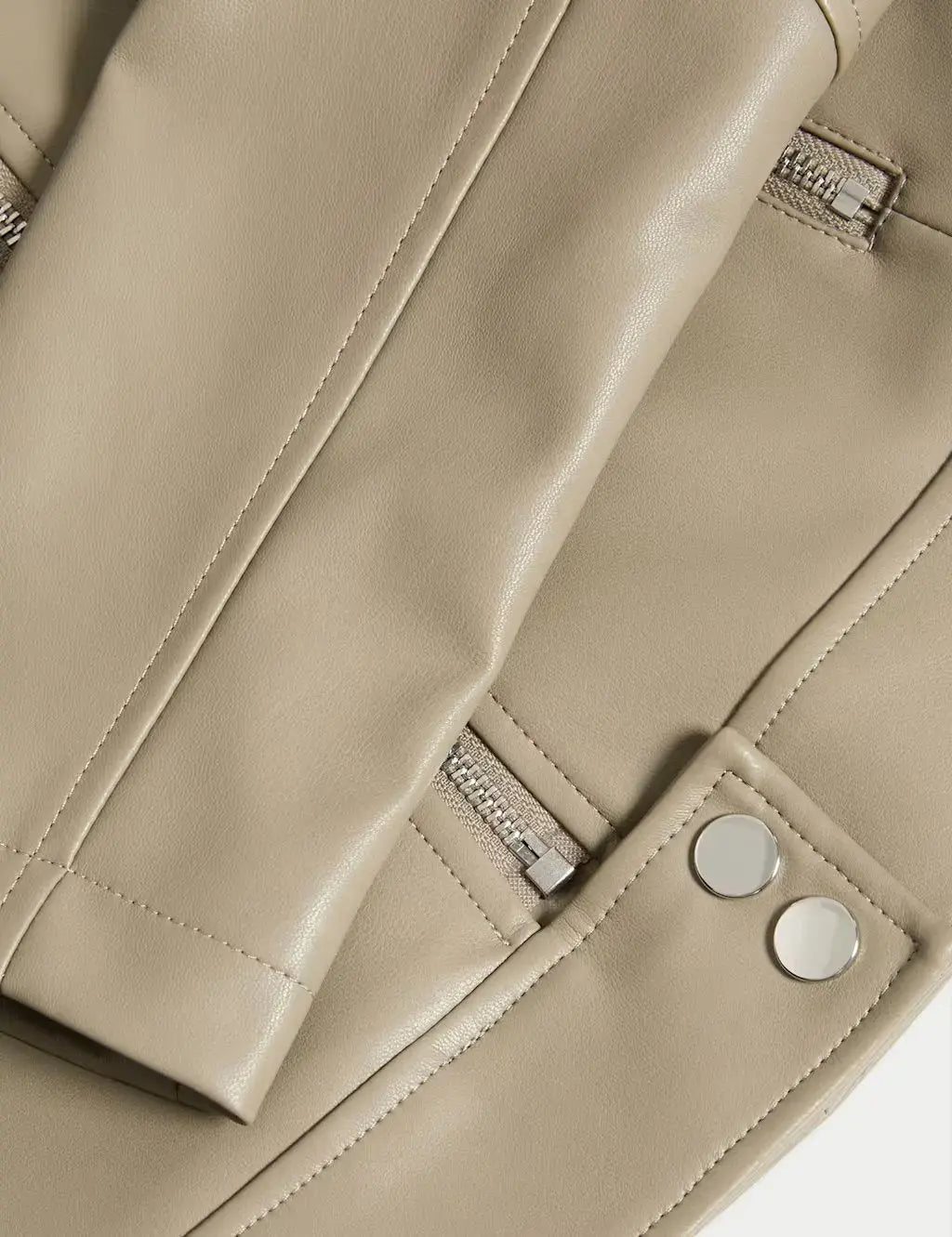 Faux Leather Biker Jacket  Adomoo