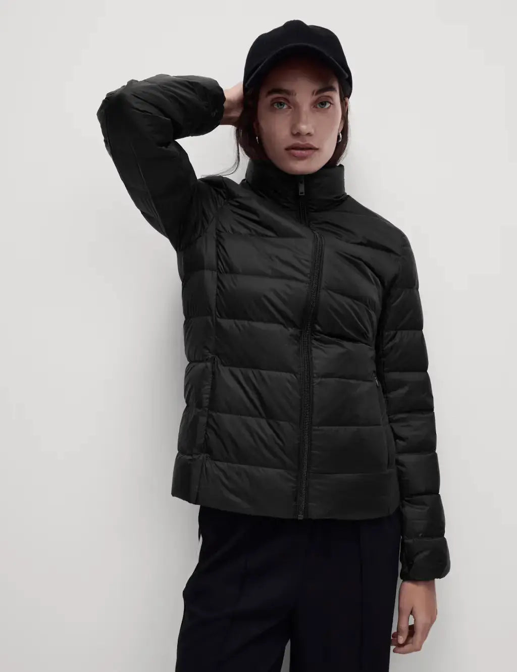 Feather & Down Quilted Packaway Puffer Jacket  Adomoo