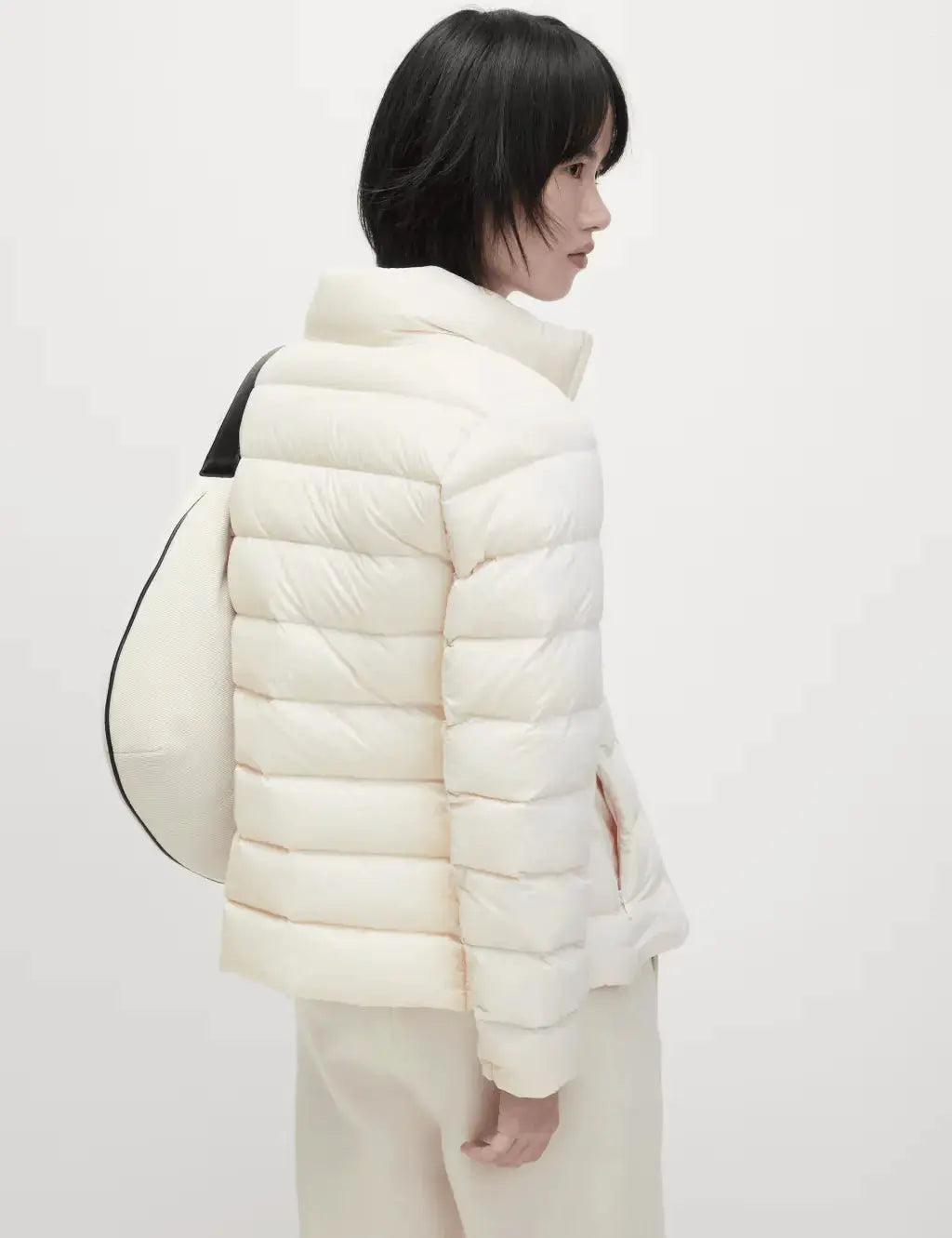 Feather & Down Quilted Packaway Puffer Jacket  Adomoo