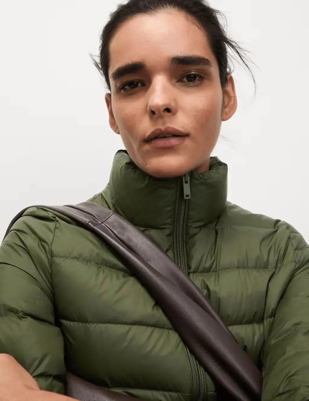 Feather & Down Quilted Packaway Puffer Jacket  Adomoo
