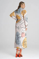 Figl Maxi Shirt Daydress with Collar  Adomoo