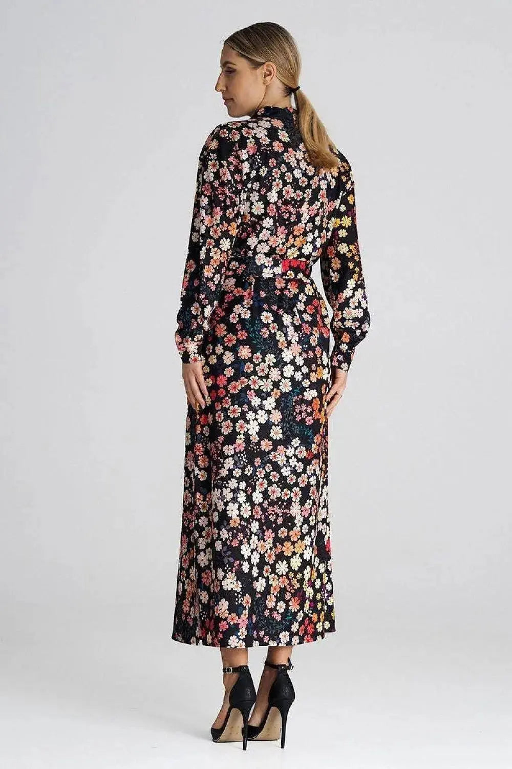 Figl Maxi Shirt Daydress with Collar  Adomoo