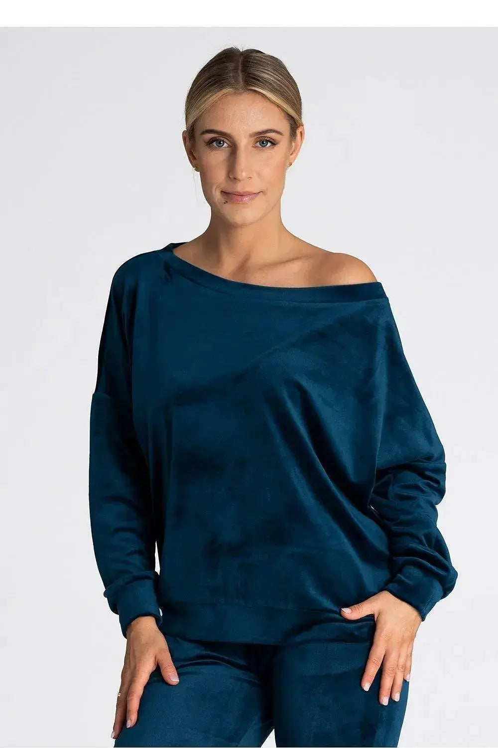 Figl boat neckline oversized blouse  Adomoo