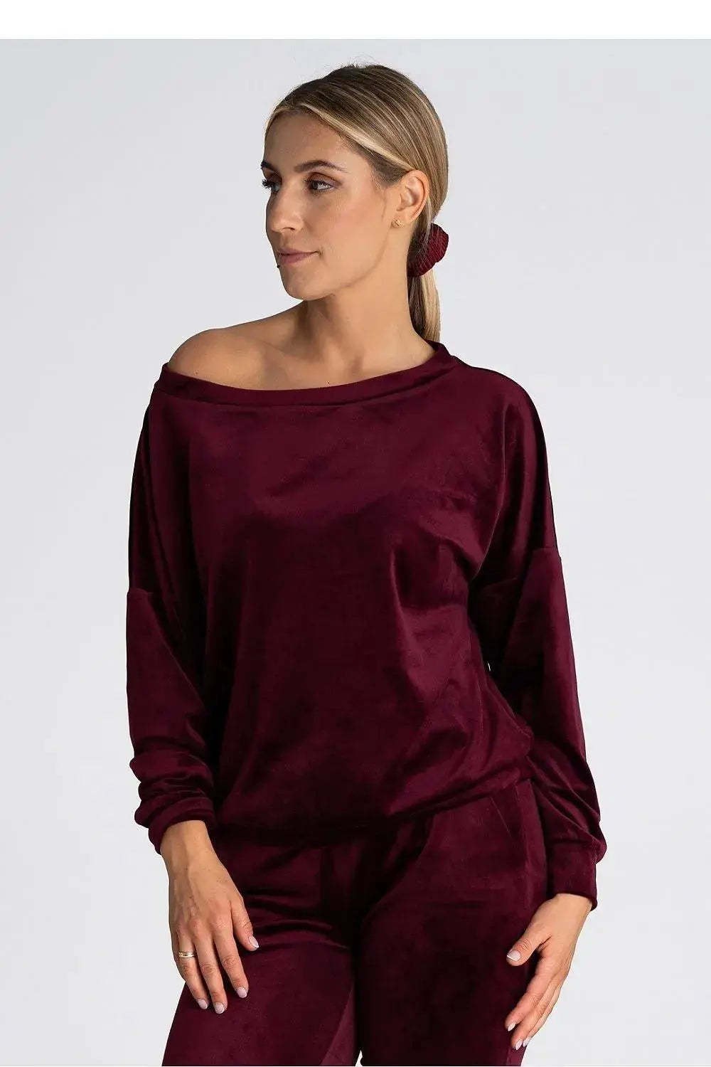 Figl boat neckline oversized blouse  Adomoo