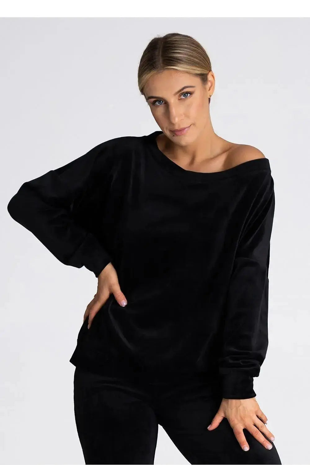 Figl boat neckline oversized blouse  Adomoo