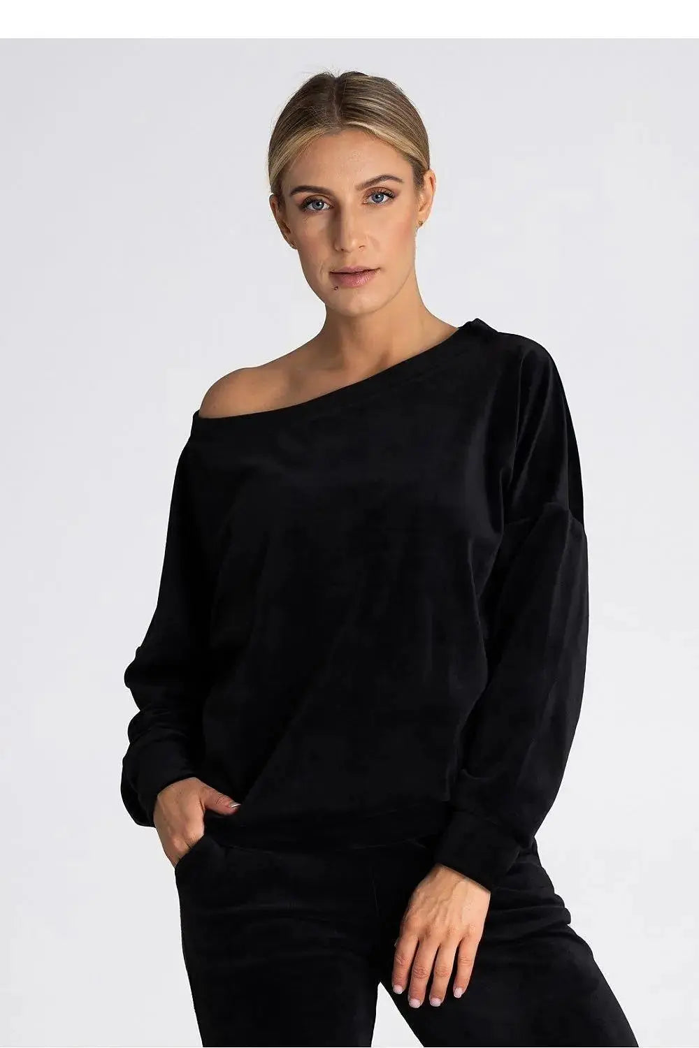 Figl boat neckline oversized blouse  Adomoo
