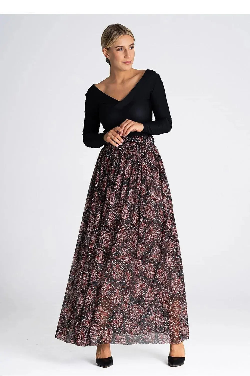 Figl elegant long mesh skirt  Adomoo