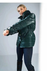 Figl high collar quilted hip-length jacket  Adomoo