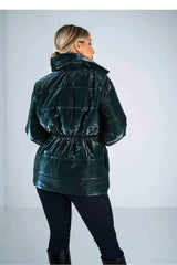 Figl high collar quilted hip-length jacket  Adomoo