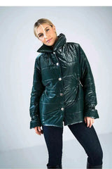 Figl high collar quilted hip-length jacket  Adomoo