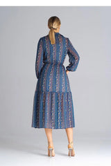 Figl midi length, flared, lined dress  Adomoo