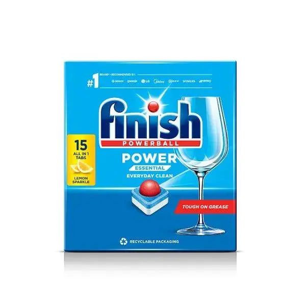 Finish Power Essential Dishwasher Tablets Lemon - 15 Tabs (Case of 16)  Adomoo