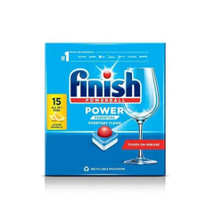 Finish Power Essential Dishwasher Tablets Lemon - 15 Tabs (Case of 16)  Adomoo