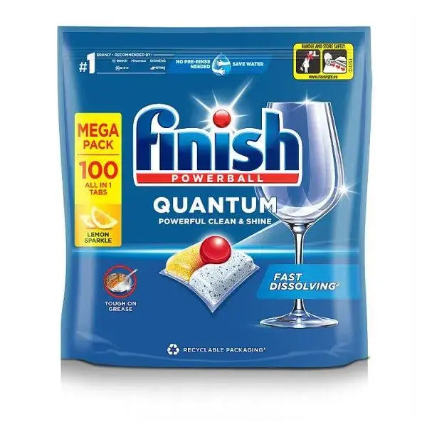 Finish Quantum All in One Dishwasher Tablets Lemon - 100 Tabs  Adomoo