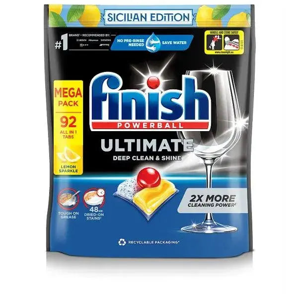 Finish Ultimate Deep Clean & Shine Dishwasher Tablets Sicilian Edition Lemon - 92 Tabs  Adomoo