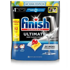 Finish Ultimate Deep Clean & Shine Dishwasher Tablets Sicilian Edition Lemon - 92 Tabs  Adomoo