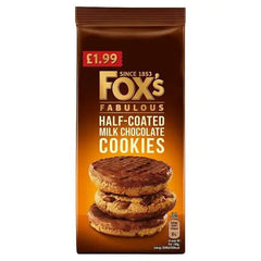 Fox's Fabulous Half-Coated Milk Chocolate Cookies 175g (Case of 8)  Adomoo