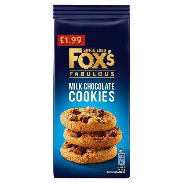 Fox's Fabulous Milk Chocolate Cookies 180g (Case of 8)  Adomoo