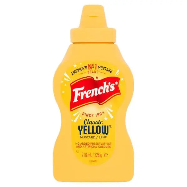French's American Classic Yellow Squeezy Mustard 226G (Case of 8)  Adomoo