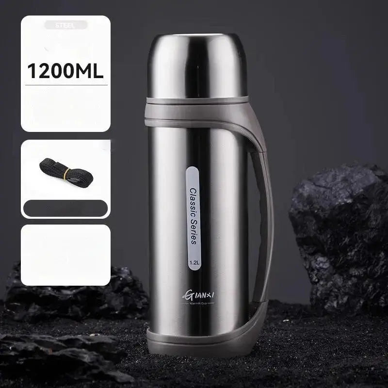 **GIANXI 1.2L Large Capacity Vacuum Thermos – Portable Outdoor Camping & Travel Coffee Kettle**  Adomoo