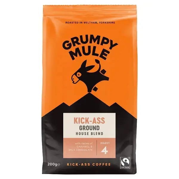 Grumpy Mule Kick Ass House Blend Ground Coffee 200g (Case of 6)  Adomoo