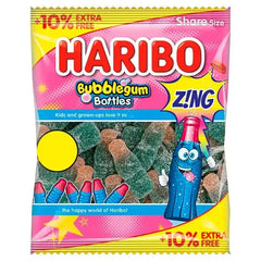 HARIBO Bubblegum Bottles Zing Jelly & Fizzy Sweets Sharing Bag 154g (Case of 12)  Adomoo
