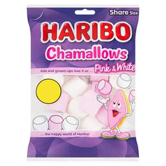 HARIBO Chamallows Marshmallows Pink & White Sharing Bag 140g (Case of 12)  Adomoo