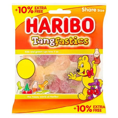 HARIBO Tangfastics Fruit & Cola Flavour Fizzy Jelly Sweets Sharing Bag 154g (Case of 12)  Adomoo