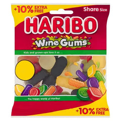 HARIBO Wine Gums Fruit Flavour Jelly Sweets Sharing Bag 154g (Case of 12)  Adomoo