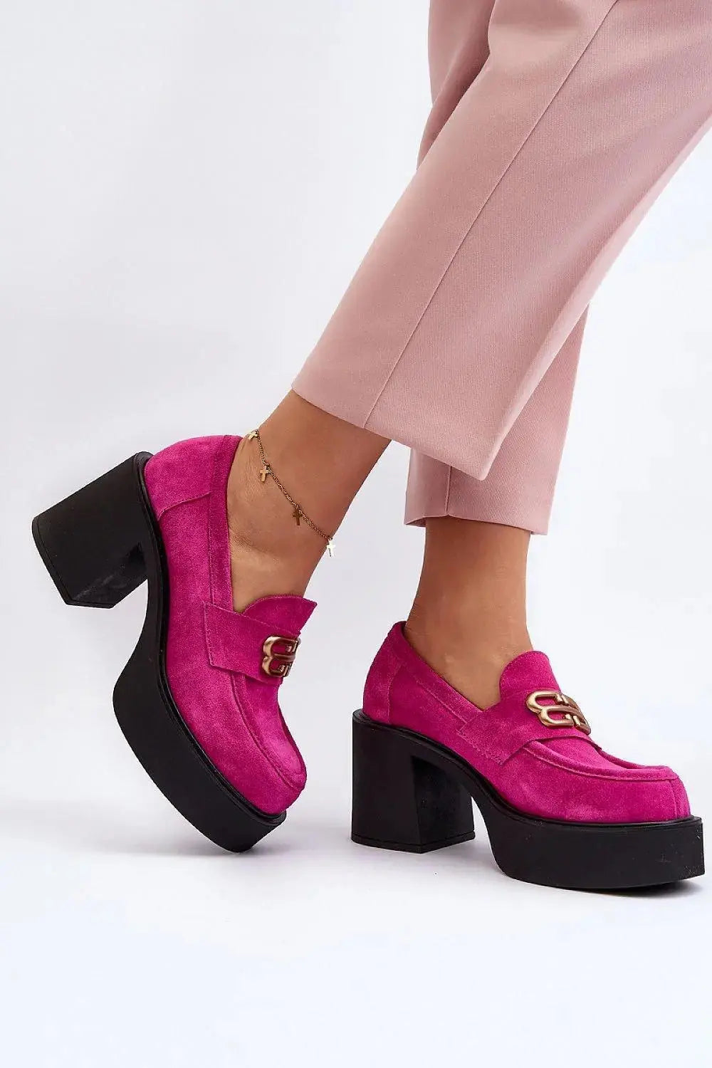Step in style Women's heeled semi-boots with an upper made of eco-suede  Adomoo