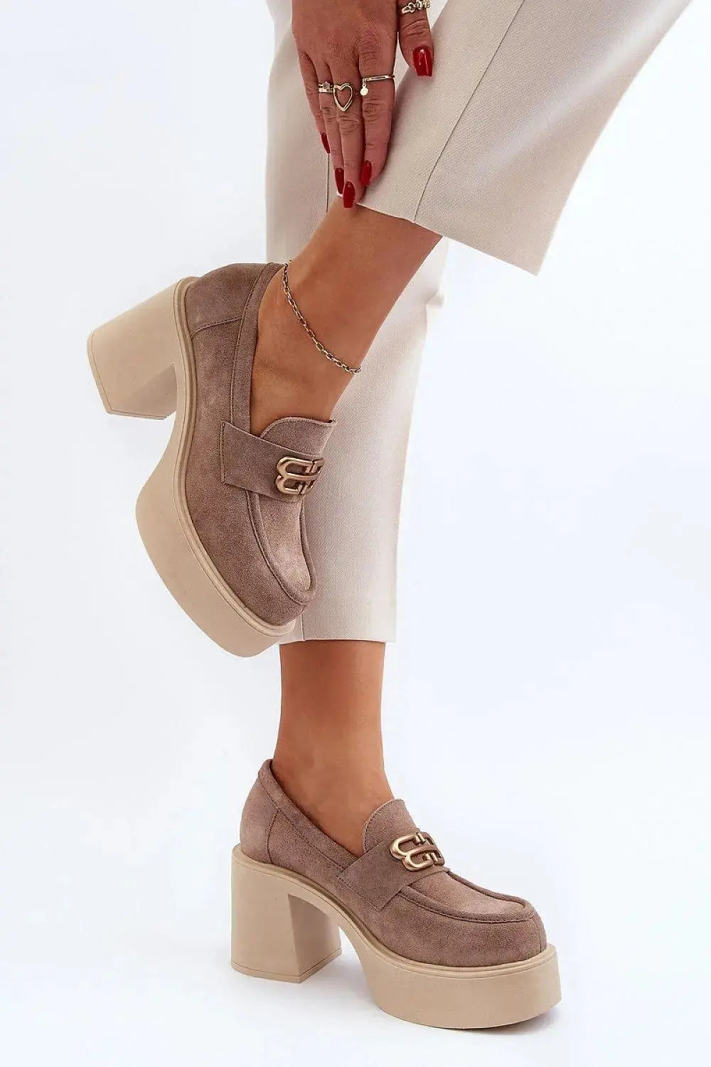 Step in style Women's heeled semi-boots with an upper made of eco-suede  Adomoo