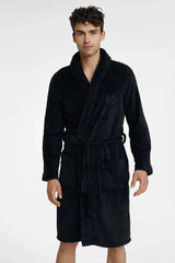 Henderson black men's bathrobe  Adomoo