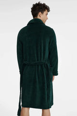 Henderson deep dark green men's bathrobe  Adomoo