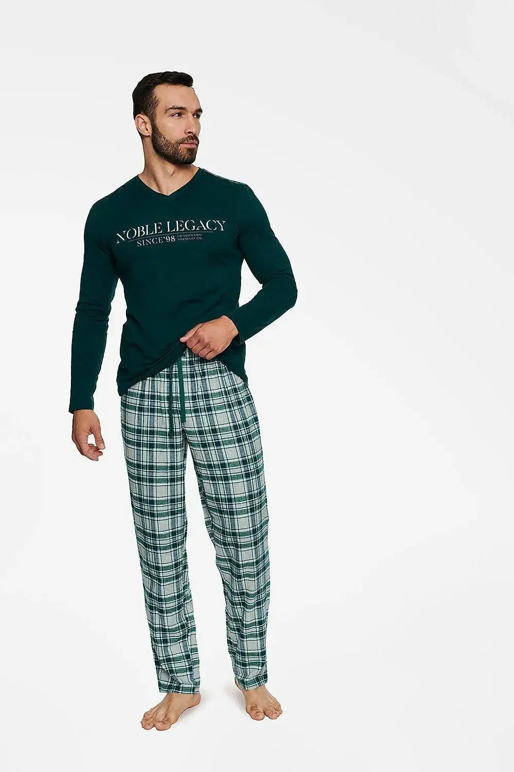 Henderson long-sleeve blouse and long pants men's pajamas  Adomoo