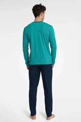 Henderson long sleeves - V neckline men's pajamas  Adomoo