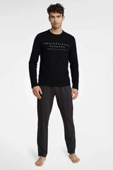 Henderson long sleeves and half-round neckline men's pajamas  Adomoo
