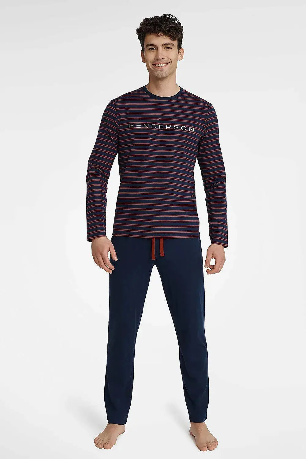 Henderson long sleeves and half-round neckline t-shirt and pants Men's pajamas  Adomoo