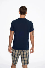 Henderson short-sleeved cotton shirt in solid color men's pajamas  Adomoo
