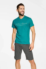 Henderson sleeved shirt and loose-fitting shorts men's pyjamas  Adomoo