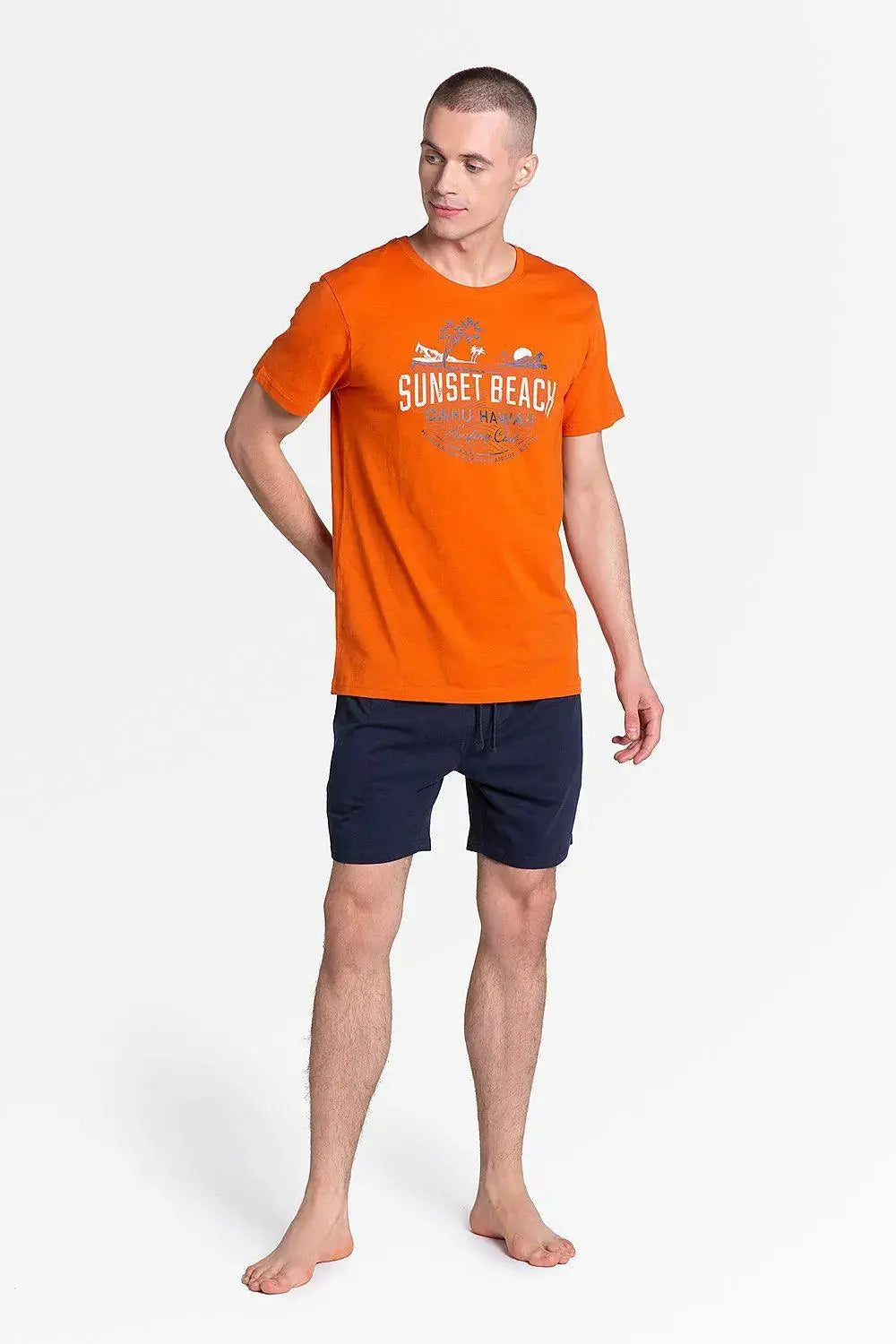 Henderson smooth, navy blue shorts led pyjamas  Adomoo