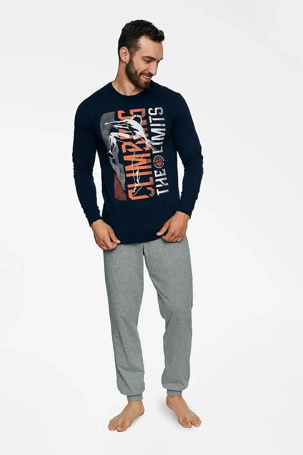 Henderson sweatshirt and long pants men's pajamas  Adomoo
