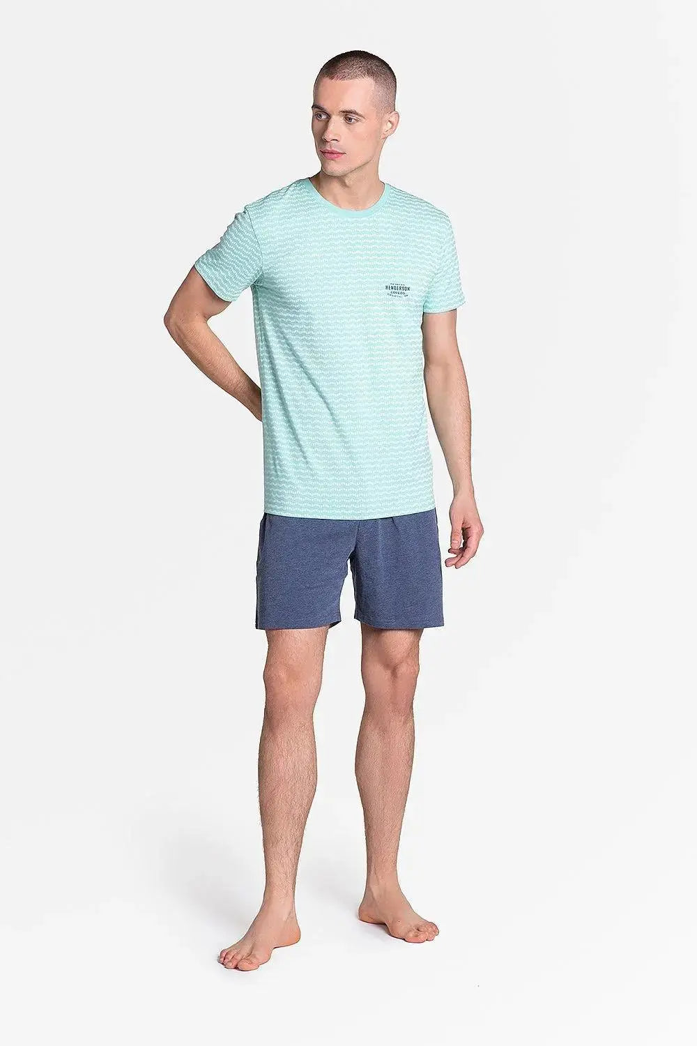 Henderson t-shirt and knee-length shorts men's  pyjamas  Adomoo