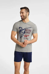Henderson t-shirt and navy blue short men's pajamas  Adomoo