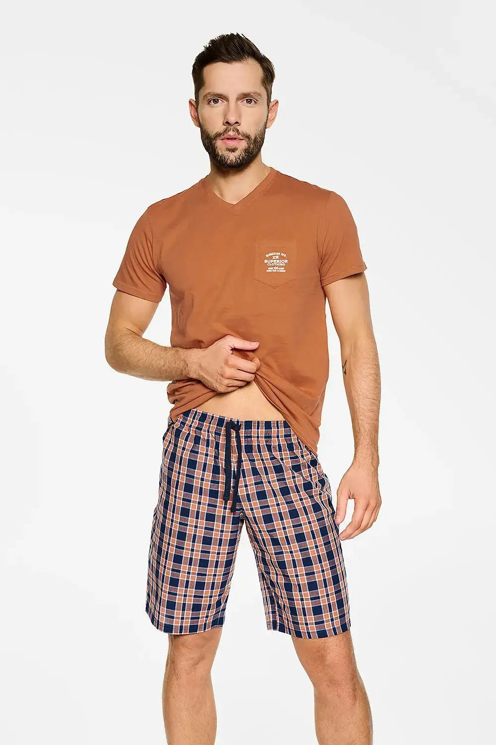 Henderson t-shirt and shorts men's pajamas  Adomoo