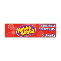 Hubba Bubba Seriously Strawberry Bubblegum 5 Chunky Chews (Case of 20)  Adomoo