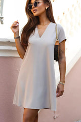 IVON minimalist, flared, lined daydress in a beautiful cream color  Adomoo